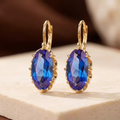 Gold and Sapphire Drop Earrings