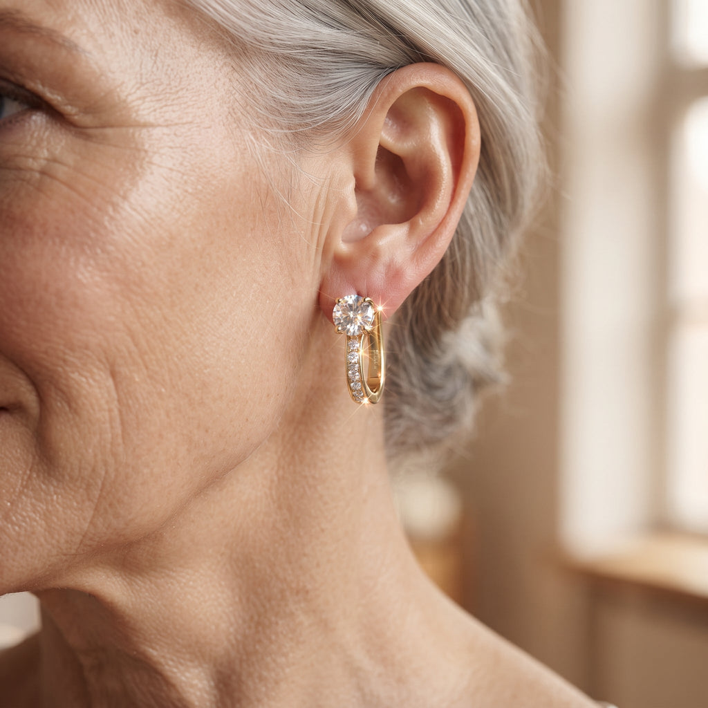 Channel Huggie Earrings | Gold