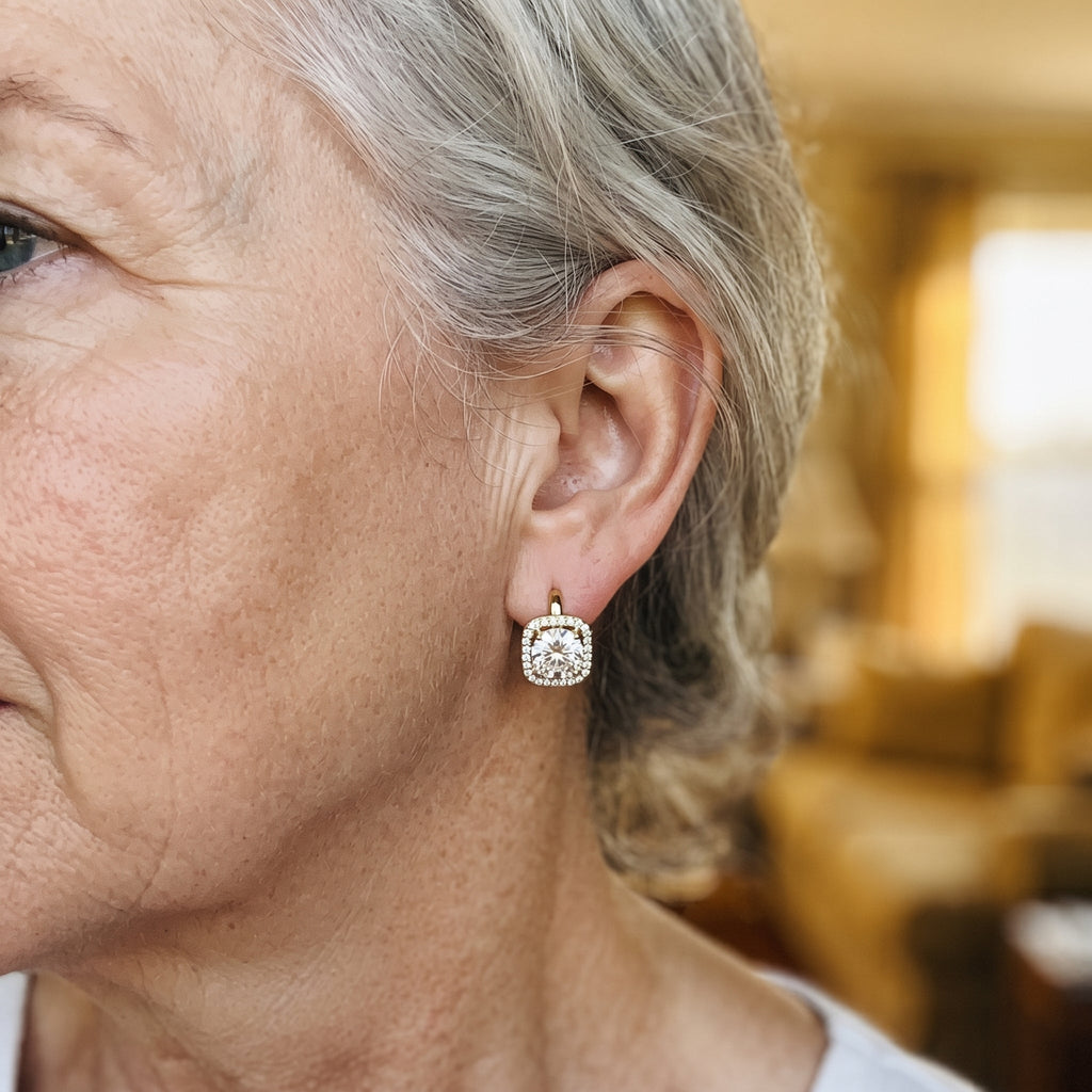 Nadine square earrings | Gold