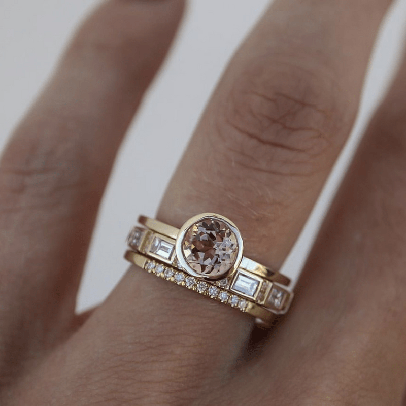 Solitaire Ring with Gold Setting