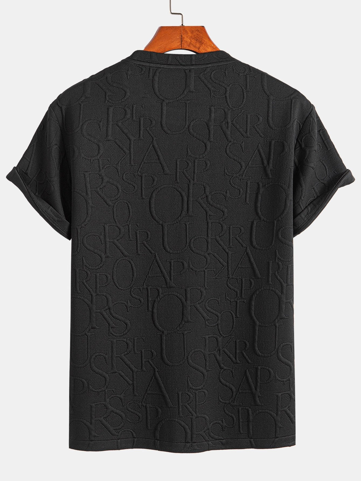 Camiseta de jacquard con letras de manga corta y Pantalones cortos