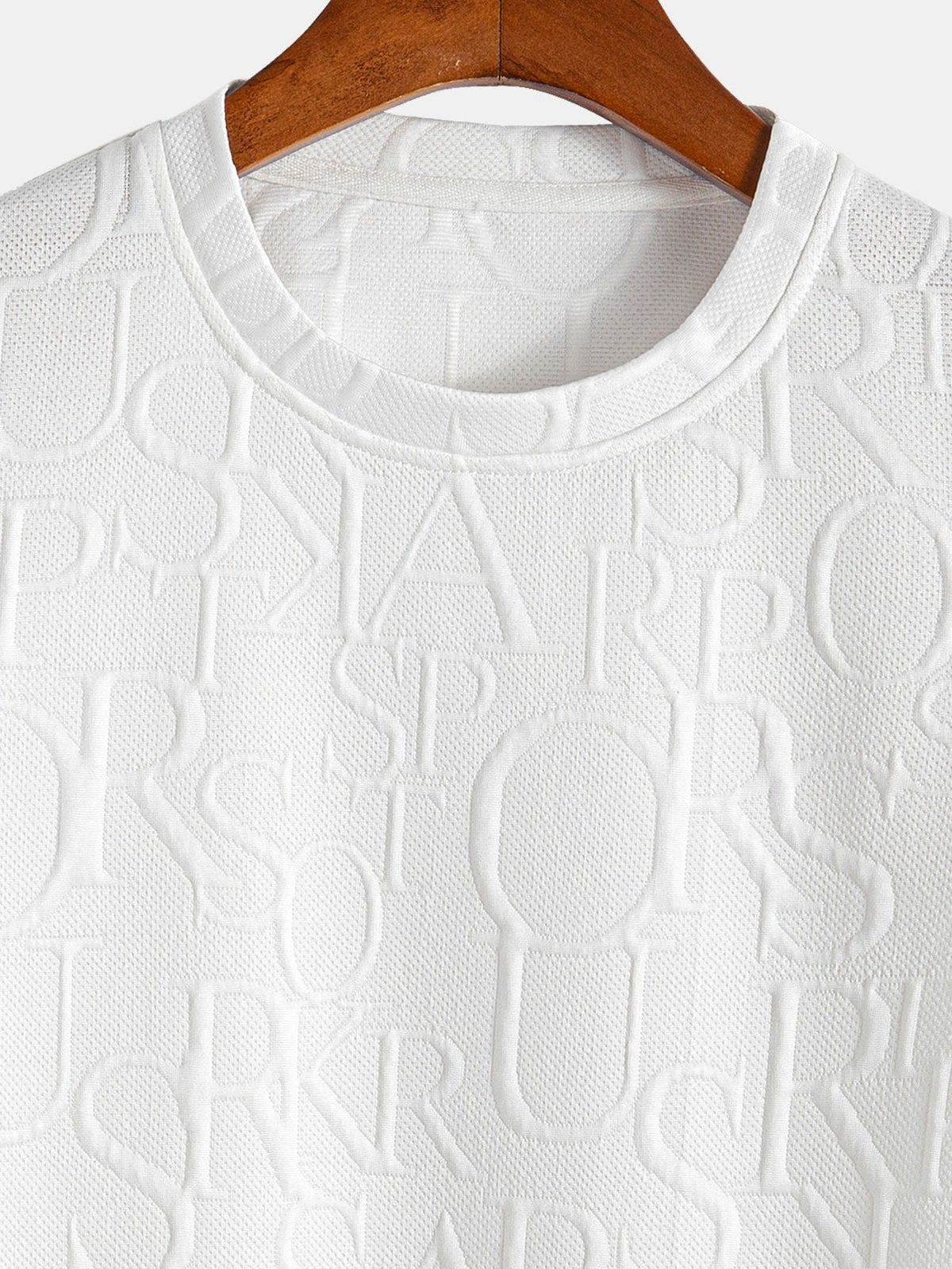 Camiseta de jacquard con letras de manga corta y Pantalones cortos