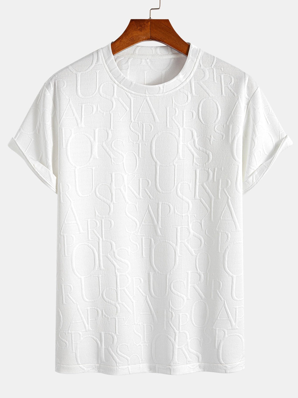 Camiseta de jacquard con letras de manga corta y Pantalones cortos