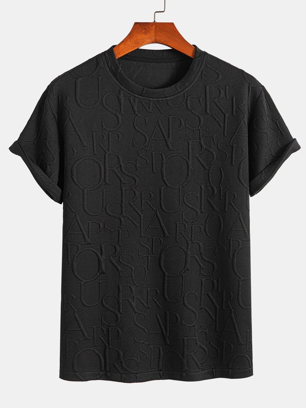 Camiseta de jacquard con letras de manga corta y Pantalones cortos
