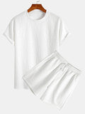 Camiseta de jacquard con letras de manga corta y Pantalones cortos